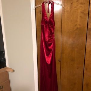 Floor length formal silky dress